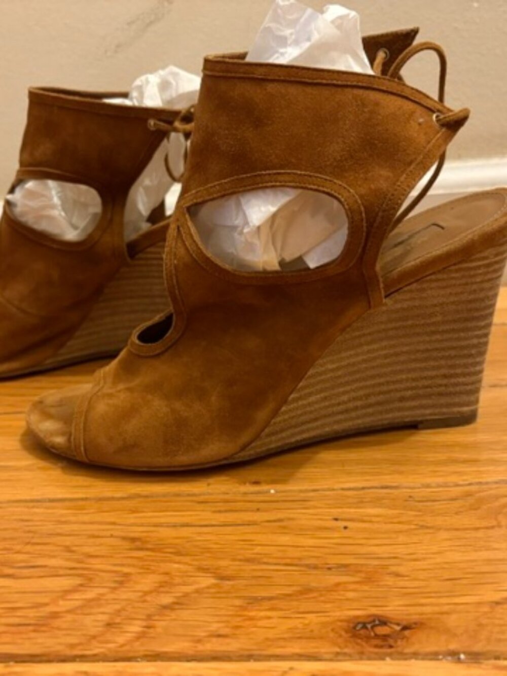 Aquazurra Platform Suede Sandals, Sz 39
